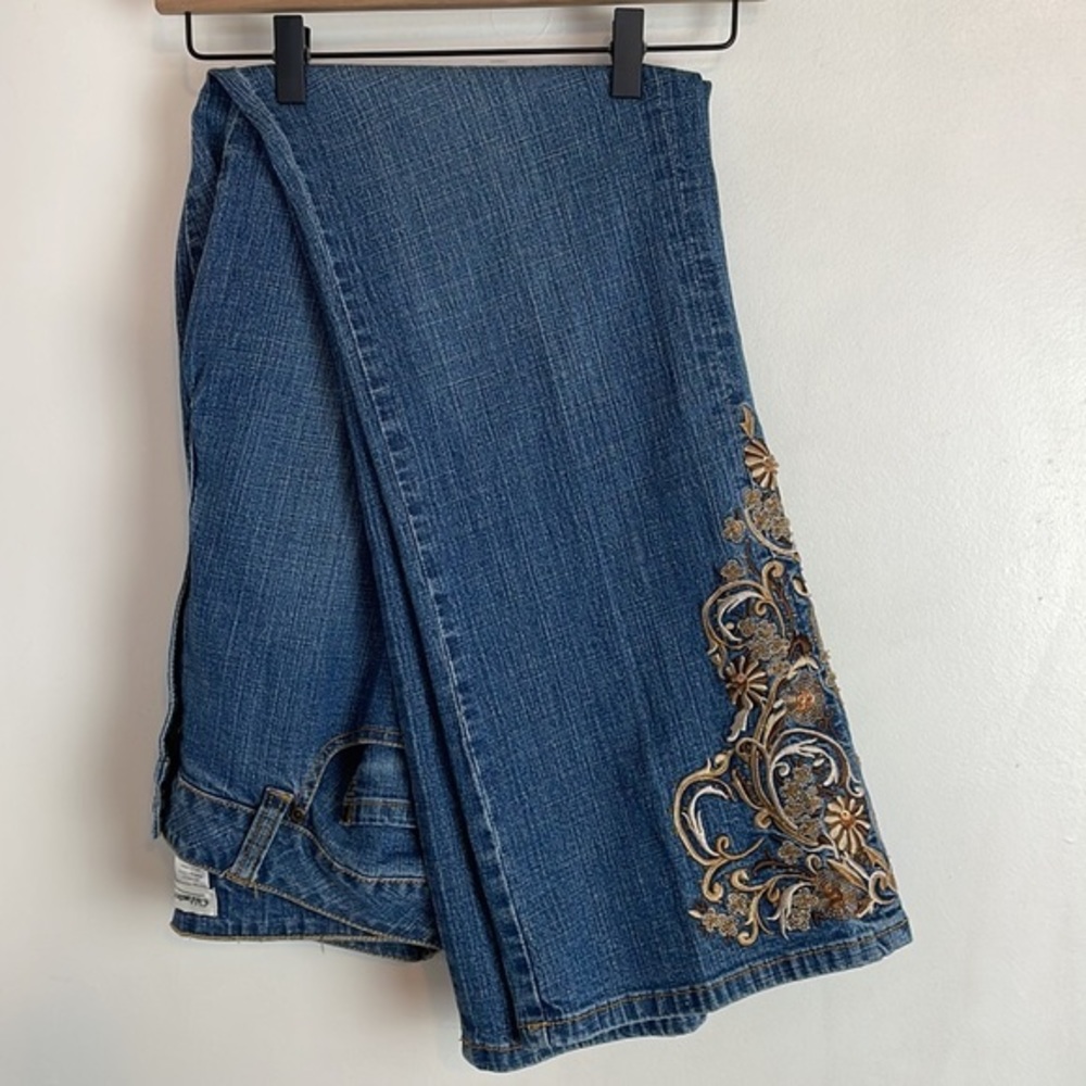 Coldwater Creek Embroidered and Beaded Boot Cut Jeans 14